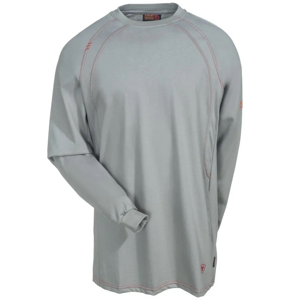 Ariat Work FR AC Crew Long Sleeve T-Shirt Men's‎ 4XL Fire Silver Fox Cat2 2112